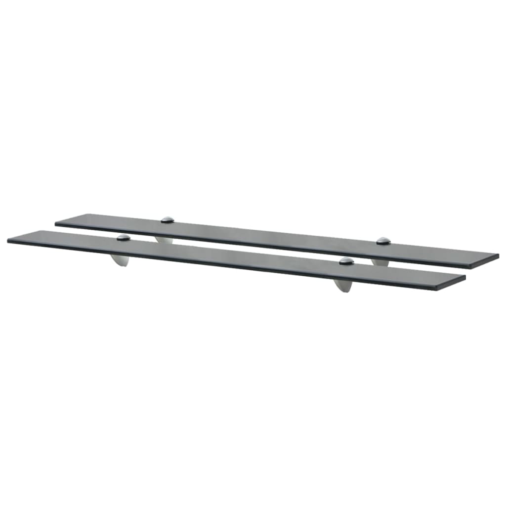 Set de 2 rafturi suspendate, vidaXL, Sticla, 90x10 cm, Negru