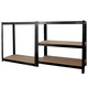 Метален рафт боядисан Черен 5 рафта MDF STRATEGIC 200x100x50 см 175 кг / рафт, фиксиране с щипки, метална рамка от боядисана поцинкована стомана