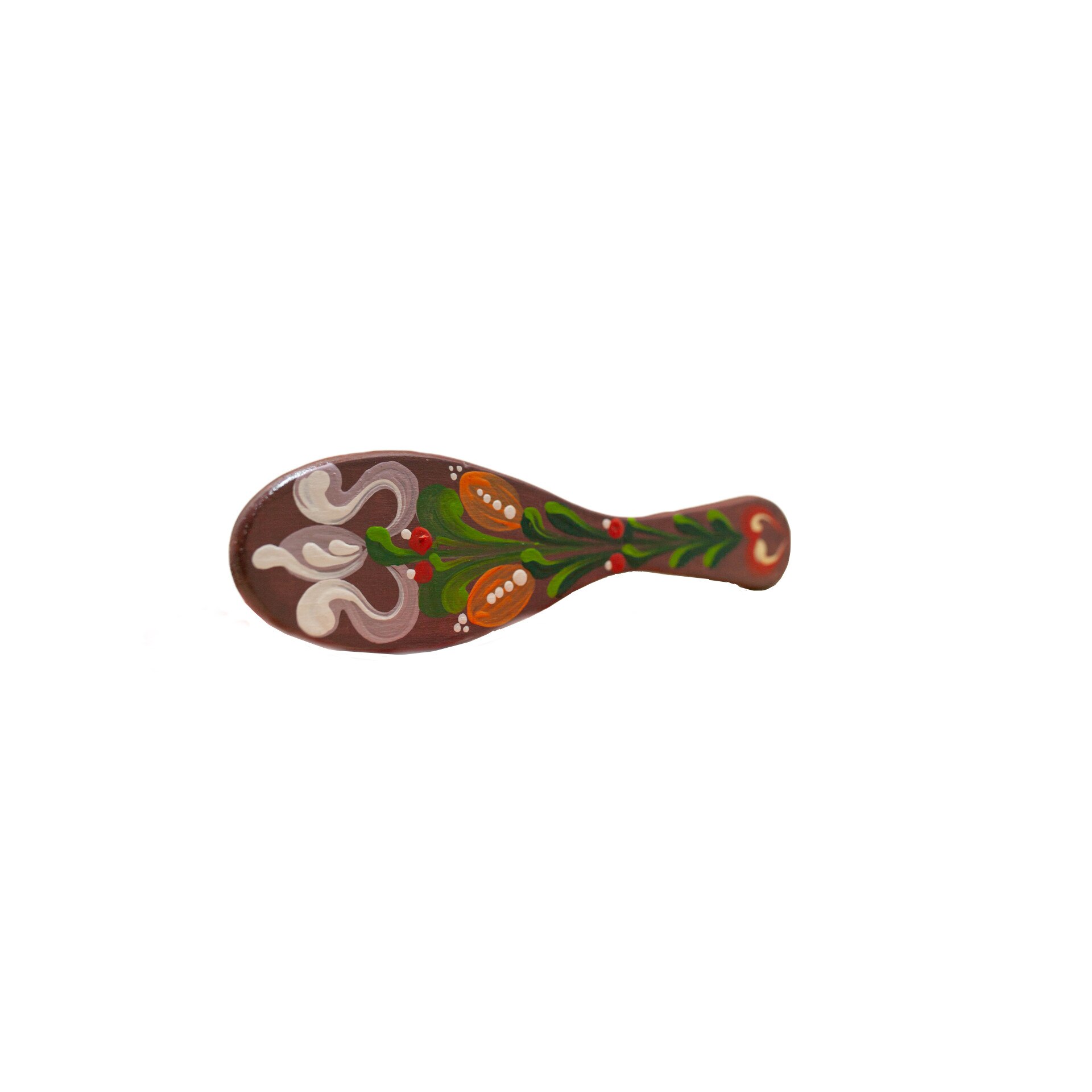 Perie de par, Gifty, MS-001, cu desen floral, Maro