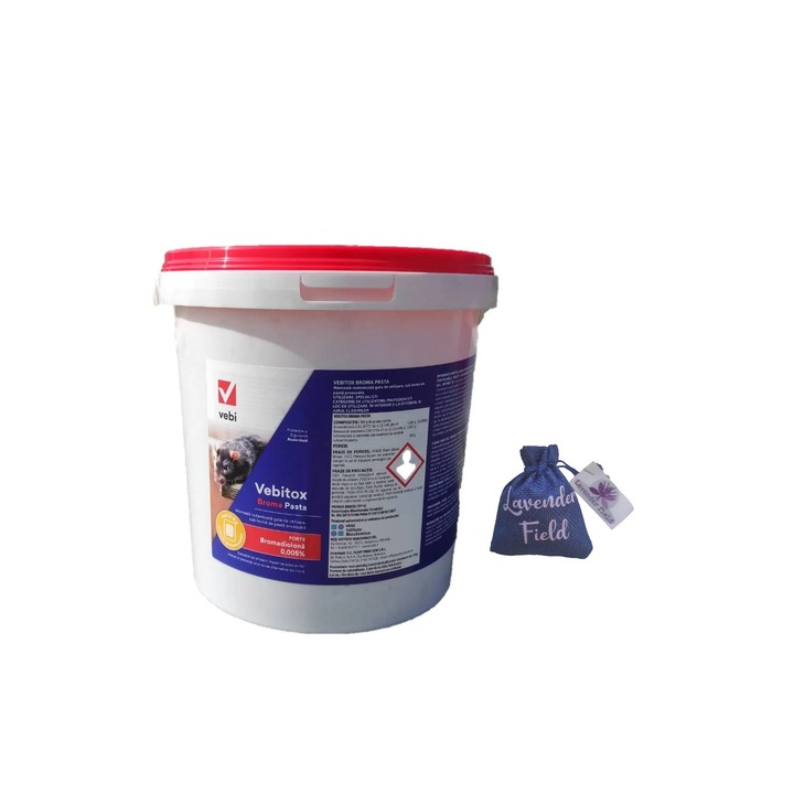 Raticid otrava pentru soareci si sobolani, Vebitox Broma Pasta 5 kg si sac lavanda LF 10 gr