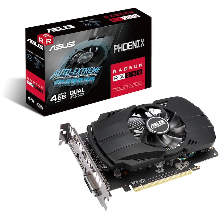 Placa video Asus Phoenix Radeon™ RX 550, 4GB GDDR5, 128-bit