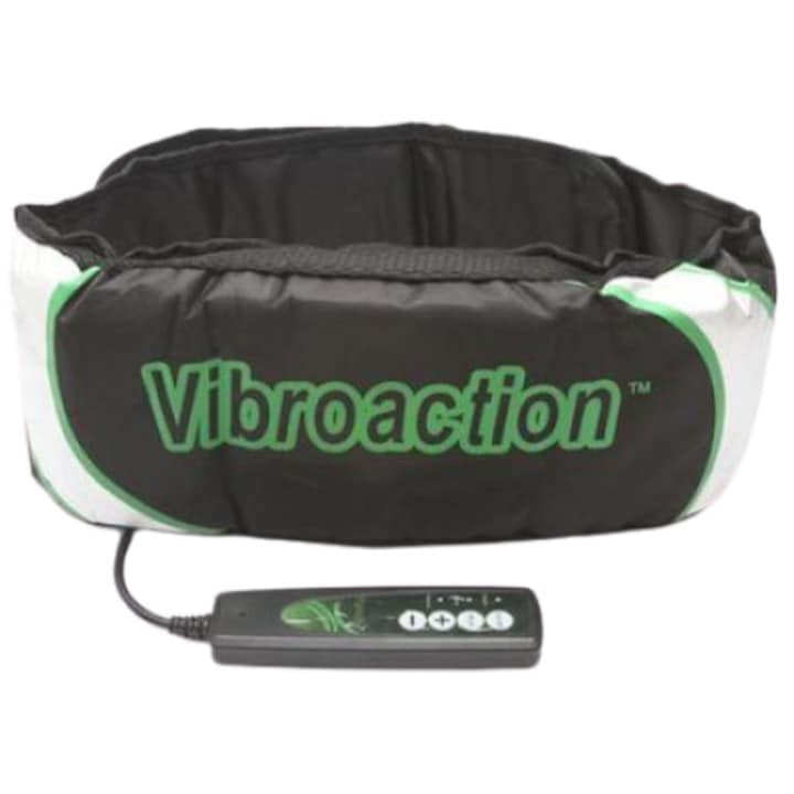 Масажен колан, Vibroaction, мъже/жени, вибрации, черен/зелен, 130 x 13,2 x 4,5 см