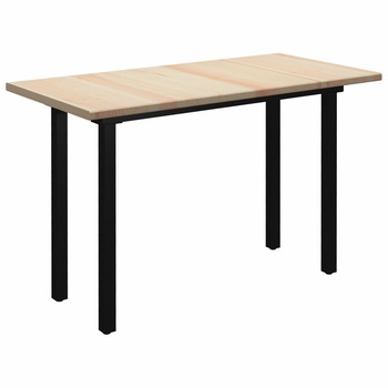 Masa de bucatarie, vidaXL, Lemn de pin/Otel vopsit electrostatic, Picioare I, 140 x 70 x 76 cm, Maro Masa de bucatarie, vidaXL, Lemn de pin/Otel vopsit electrostatic, Picioare I, 140 x 70 x 76 cm, Maro