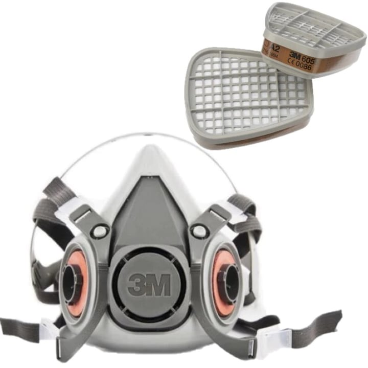 Set masca de protectie respiratorie reutilizabila 3M-6200 si 2 filtre 3M-6059