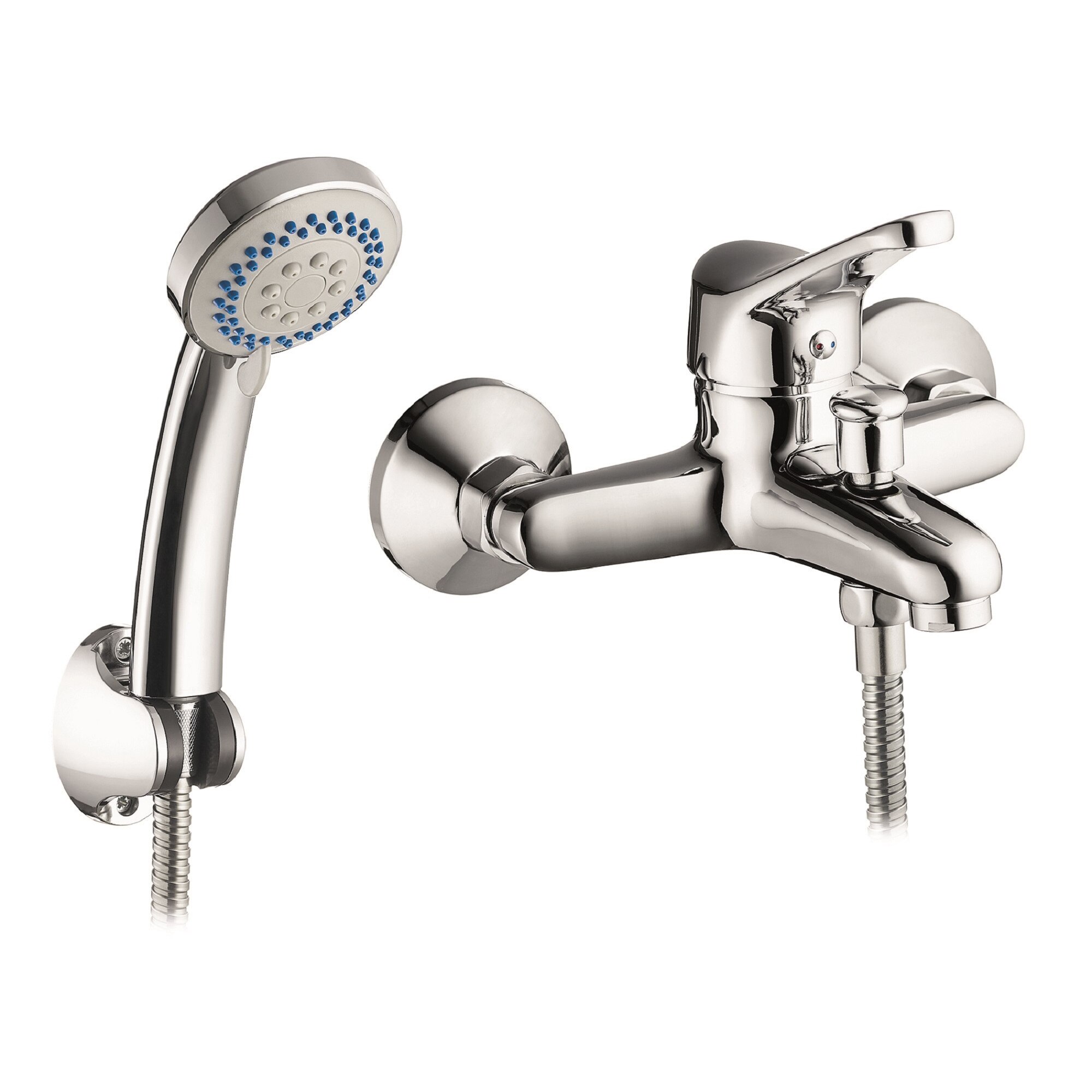 Baterie cada si dus Pyramis SERRA, finisaj cromat, cartus cu disc ceramic