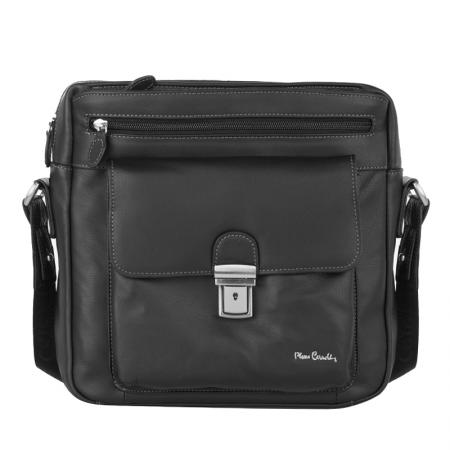 Geanta barbati Pierre Cardin ,PCL9135B,Piele naturala,Negru