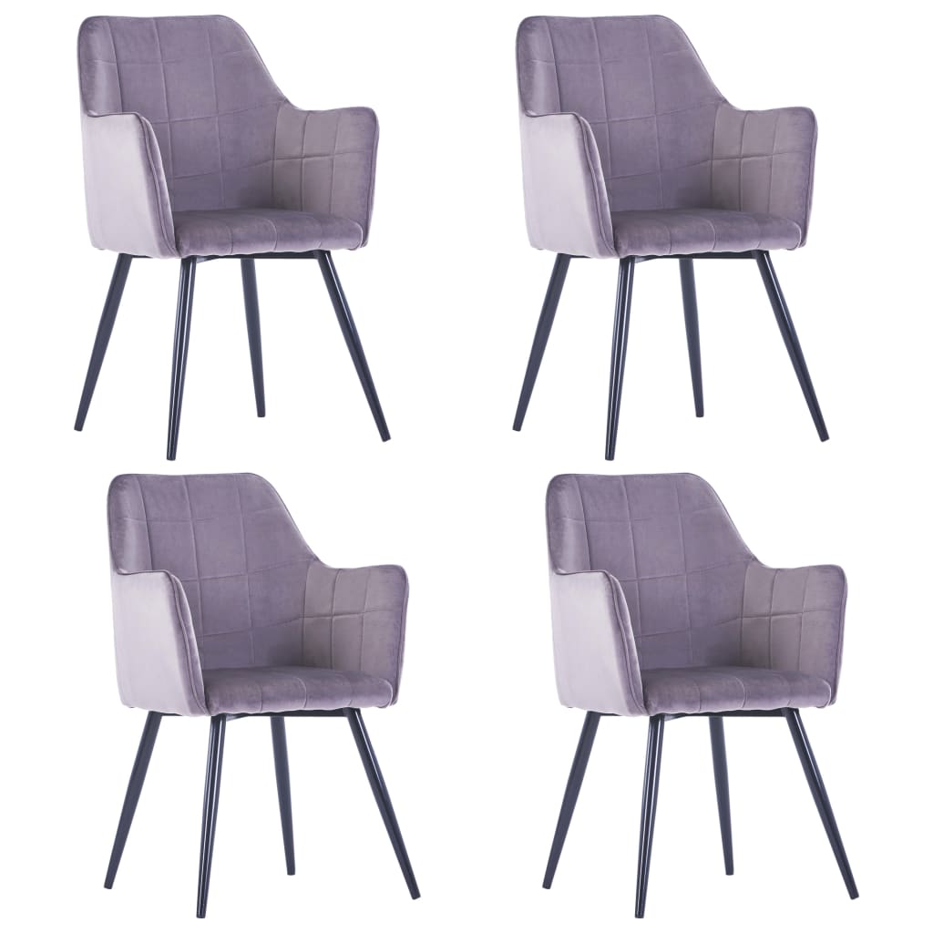 Set scaune de bucatarie, 4 buc, gri, catifea 3054642