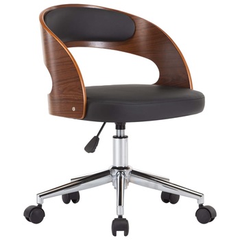 Scaun de birou pivotant, vidaXL, Piele artificiala, 48 x 53 x (66,5-74,5) cm, Negru Scaun de birou pivotant, vidaXL, Piele artificiala, 48 x 53 x (66,5-74,5) cm, Negru