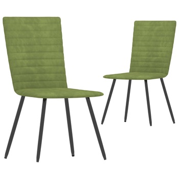 Set 2 scaune de bucatarie, vidaXL, Catifea/Fier, 42 x 53 x 86,5 cm, Verde Set 2 scaune de bucatarie, vidaXL, Catifea/Fier, 42 x 53 x 86,5 cm, Verde