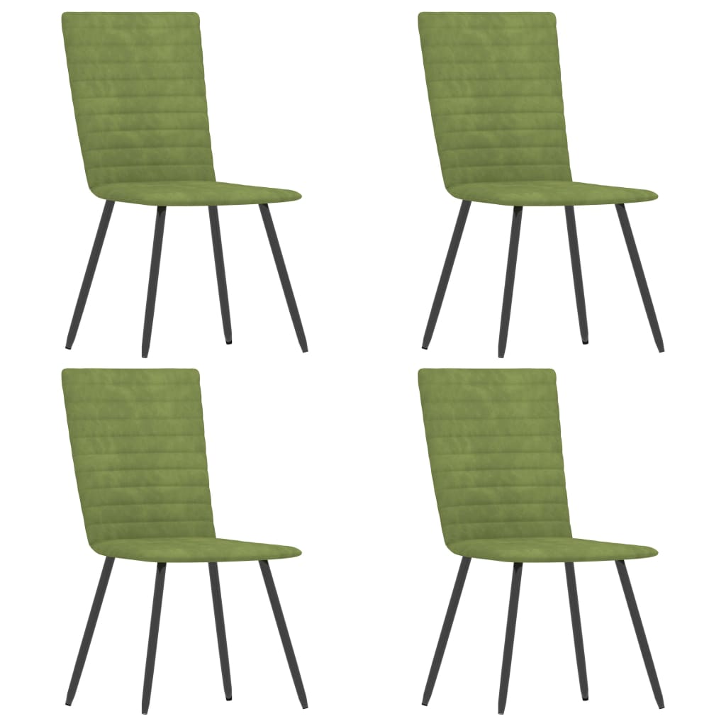 Set 4 scaune de bucatarie, vidaXL, Catifea/Fier, 42 x 53 x 86,5 cm, Verde