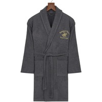 Halat de baie Beverly Hills Polo Club, 100% bumbac, 360 gr/m², M/L, Anthracite 700