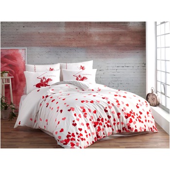 Lenjerie de pat 4 piese Beverly Hills Polo Club, 100% bumbac ranforce, cearceaf pilota, 200x220cm, cearceaf pat 240x260cm, fata de perna 50x70cm, roz Lenjerie de pat 4 piese Beverly Hills Polo Club, 100% bumbac ranforce, cearceaf pilota, 200x220cm, cearceaf pat 240x260cm, fata de perna 50x70cm, roz