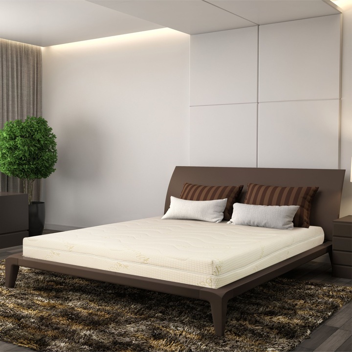 Saltea Ortopedica, Best Bambus Double Side, Best Sleep,70x190x20cm, spuma poliuretanica cu memorie si latex, antibacterian, hipoalergenic, reversibil, husa bambus detasabila, fermitate medie