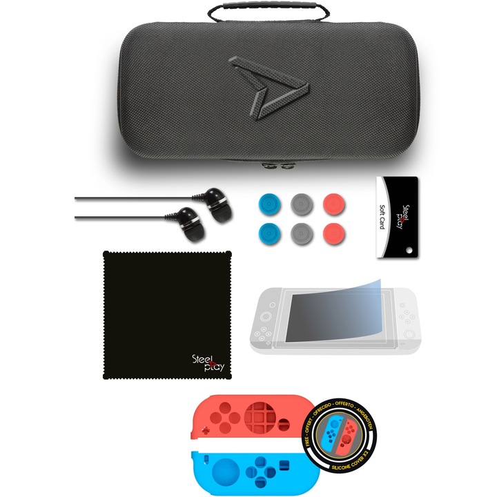 Steelplay 11 in 1 Carry & Protect védőkészlet, Nintendo Switch készülékhez