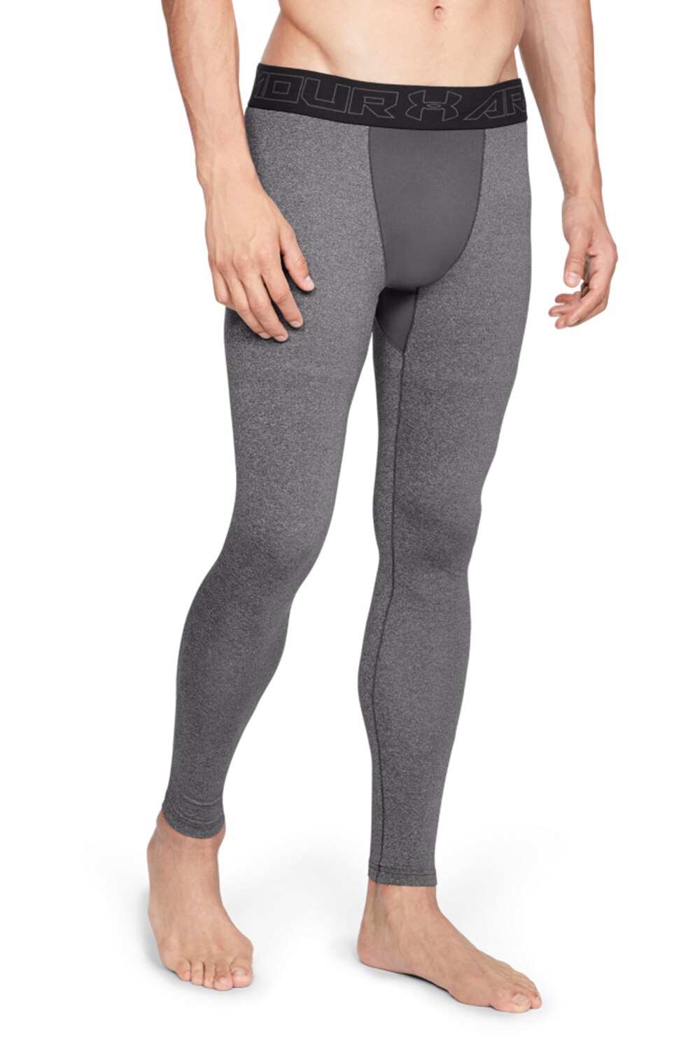 Under Armour, Colanti de compresie cu tehnologie ColdGear®, pentru antrenament, Gri melange