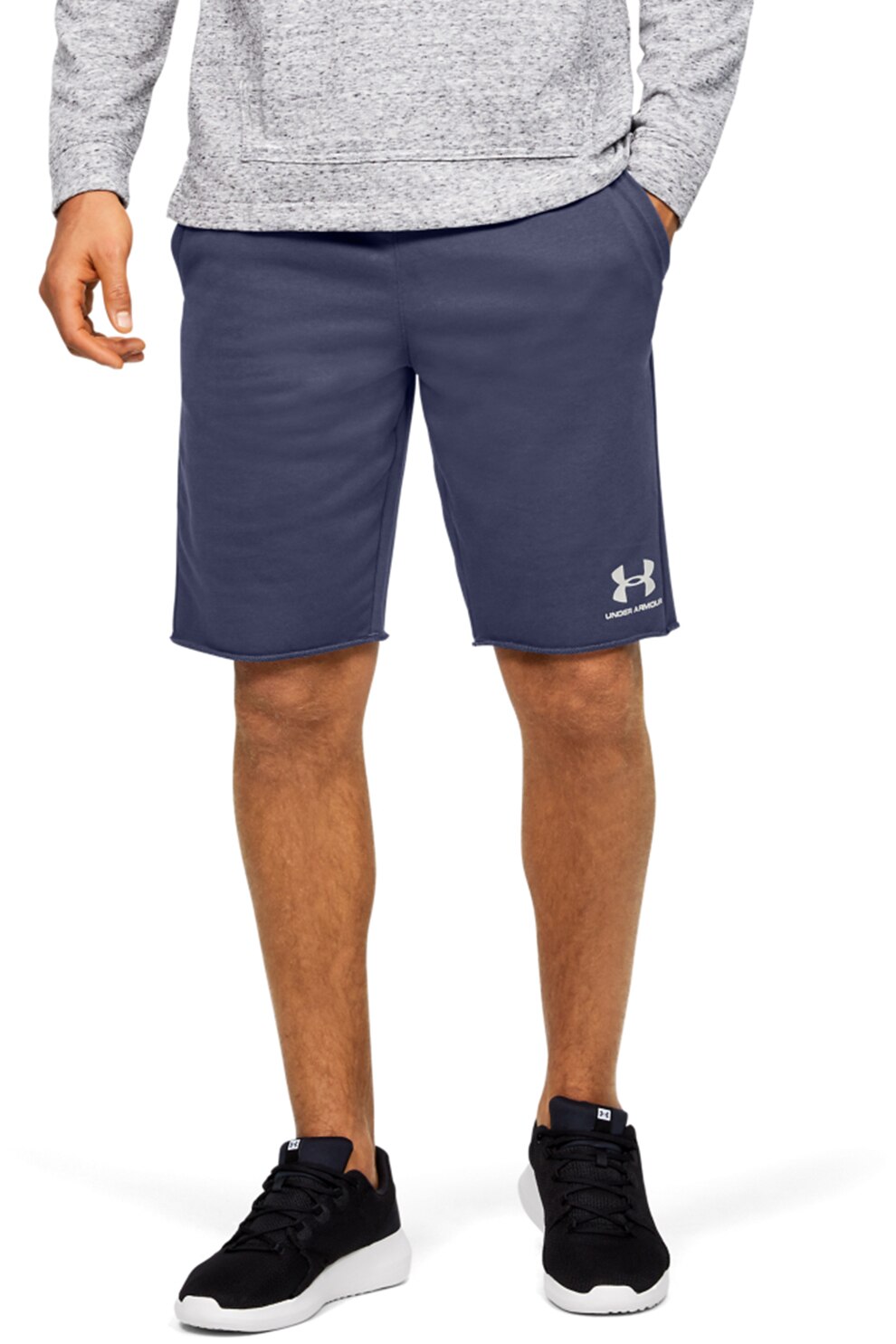 Under Armour, Bermude, pentru fitness Sportstyle, Albastru lavanda
