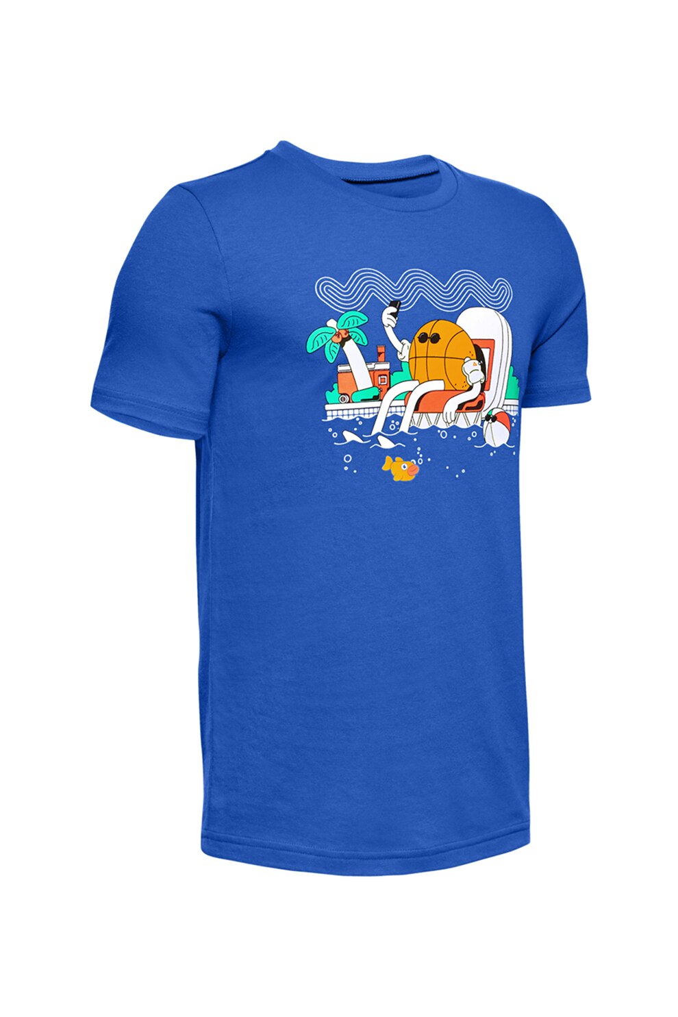 Under Armour, Tricou cu decolteu la baza gatului, pentru baschet Mr. Buckets, Albastru royal