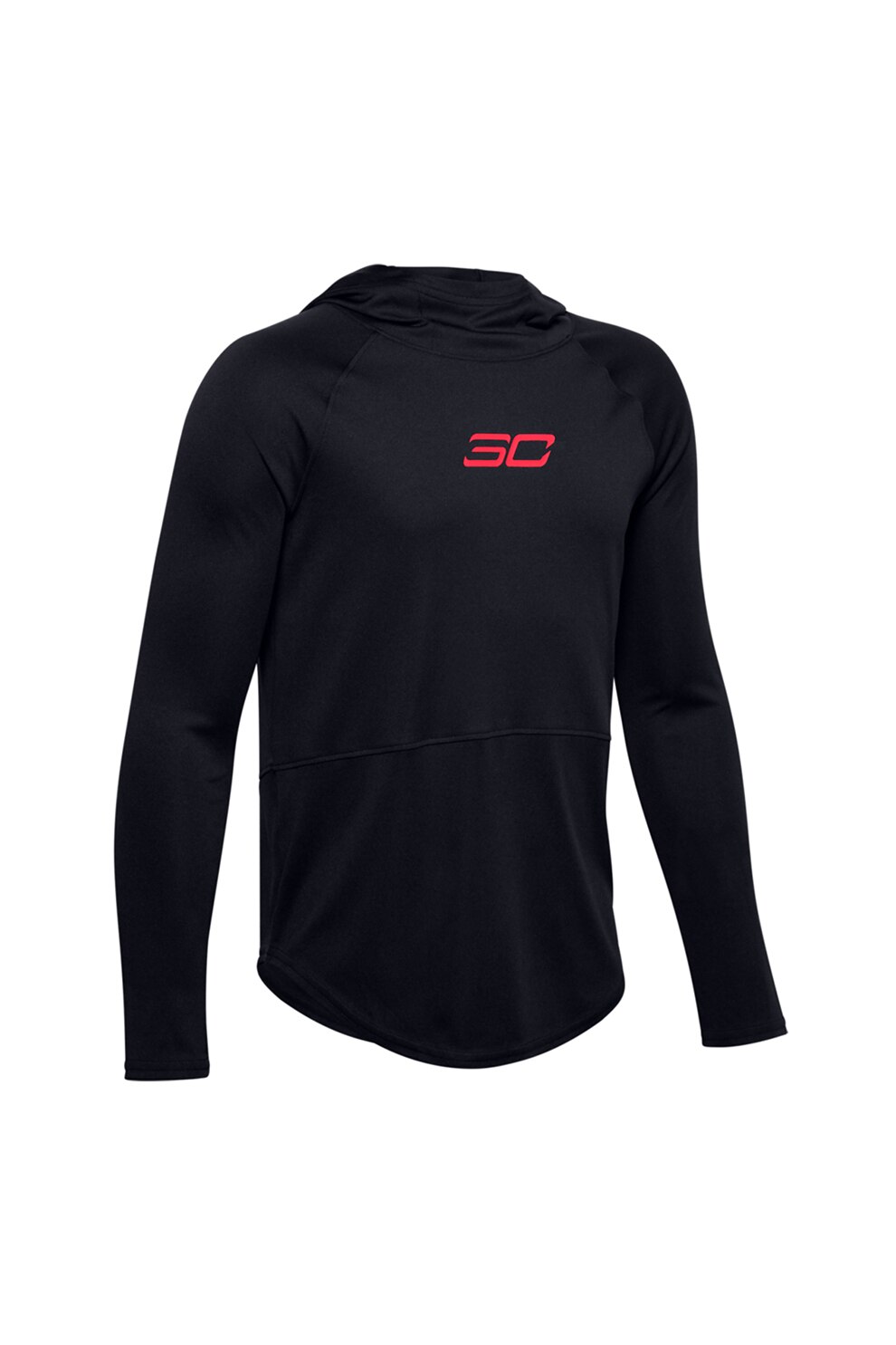 Under Armour, Hanorac cu maneci raglan, pentru baschet SC30, Negru/Rosu
