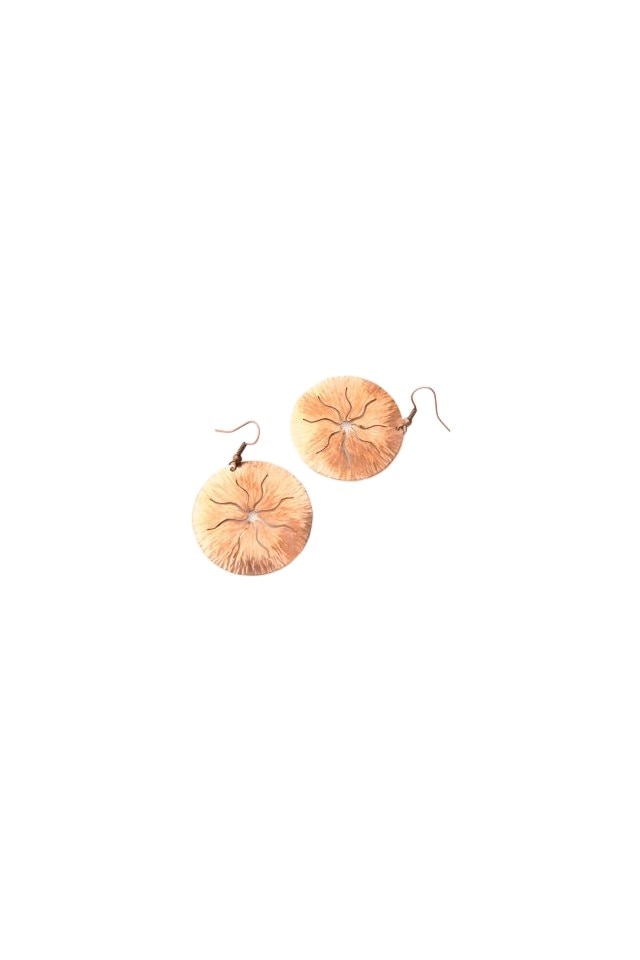 Cercei soare, Mbq, cupru, 4.5-5 cm