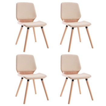 Set 4 scaune de bucatarie, vidaXL, Piele artificiala, 48 x 62,5 x 85cm, Crem Set 4 scaune de bucatarie, vidaXL, Piele artificiala, 48 x 62,5 x 85cm, Crem