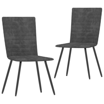 Set 2 scaune de bucatarie, vidaXL, Catifea/Fier, 42 x 53 x 86,5 cm, Gri Set 2 scaune de bucatarie, vidaXL, Catifea/Fier, 42 x 53 x 86,5 cm, Gri