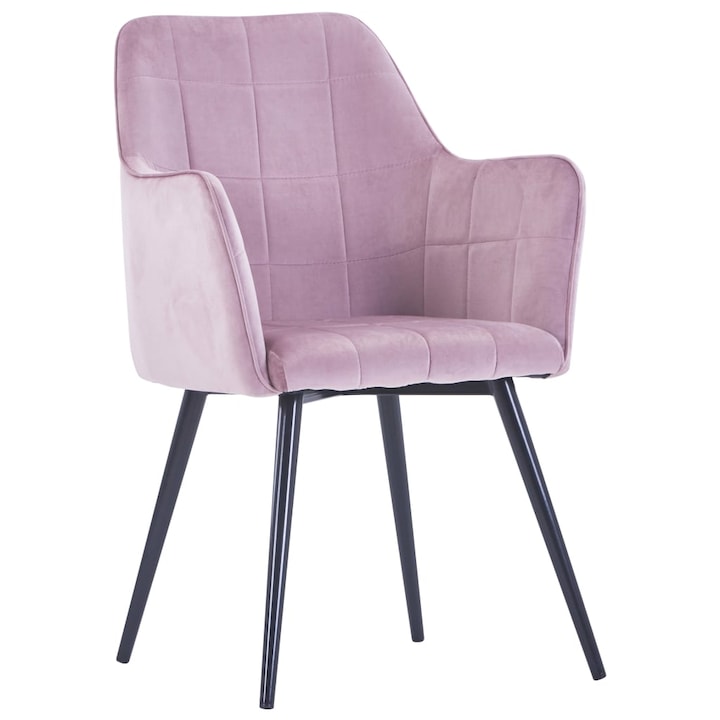 vidaXL 6 db rózsaszín bársony kárpítozott fotel étkezőszék acél lábakkal 57,5 x 54 x 85,5 cm
