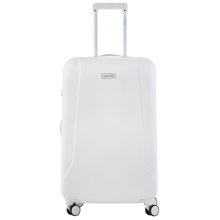 Куфар CarryOn SKYHOPPER, Голям, 78.5 cm, Поликарбонат/ABS, с 4 колела, TSA код, Бял