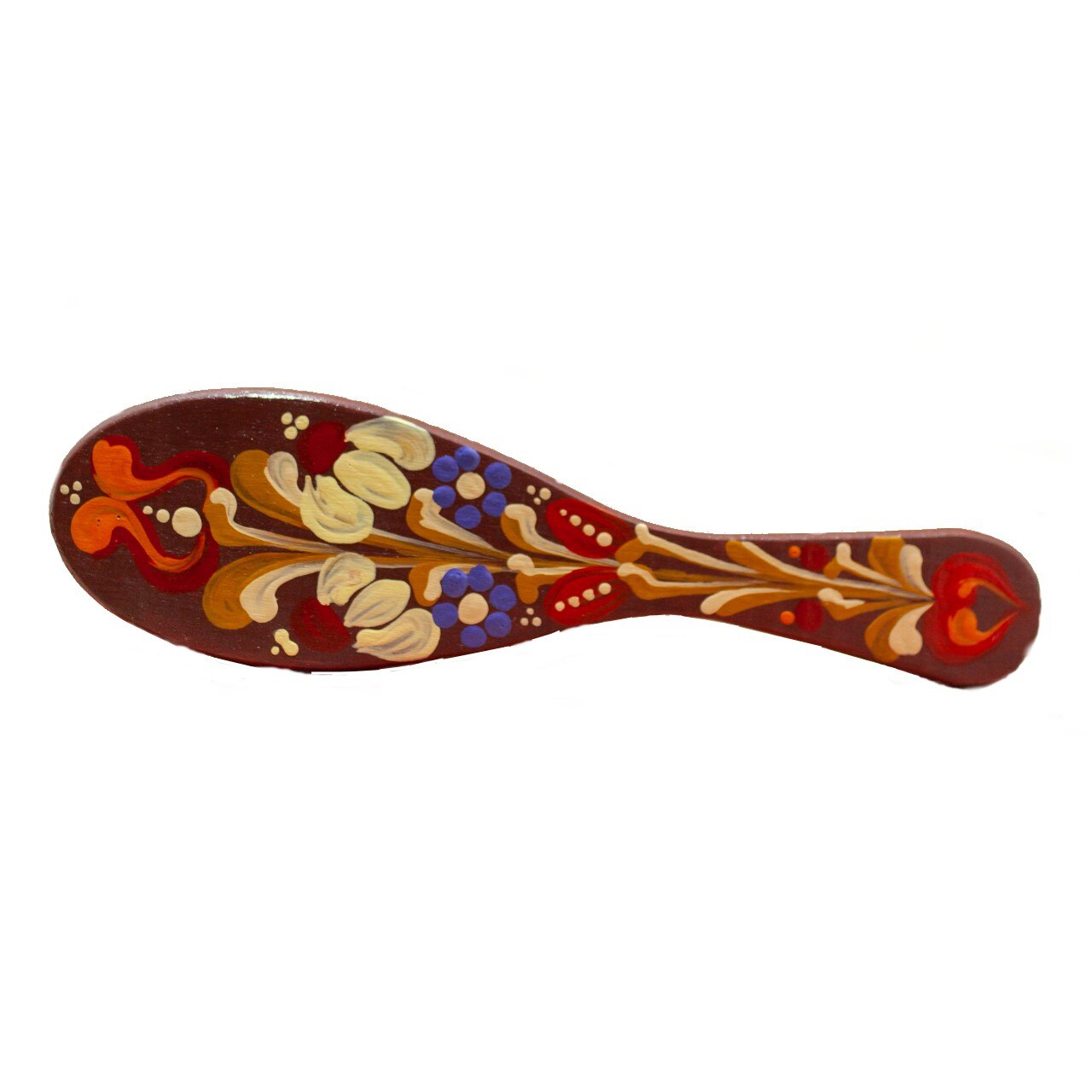 Perie de par, Gifty, MS-010, cu desen floral, Rosu