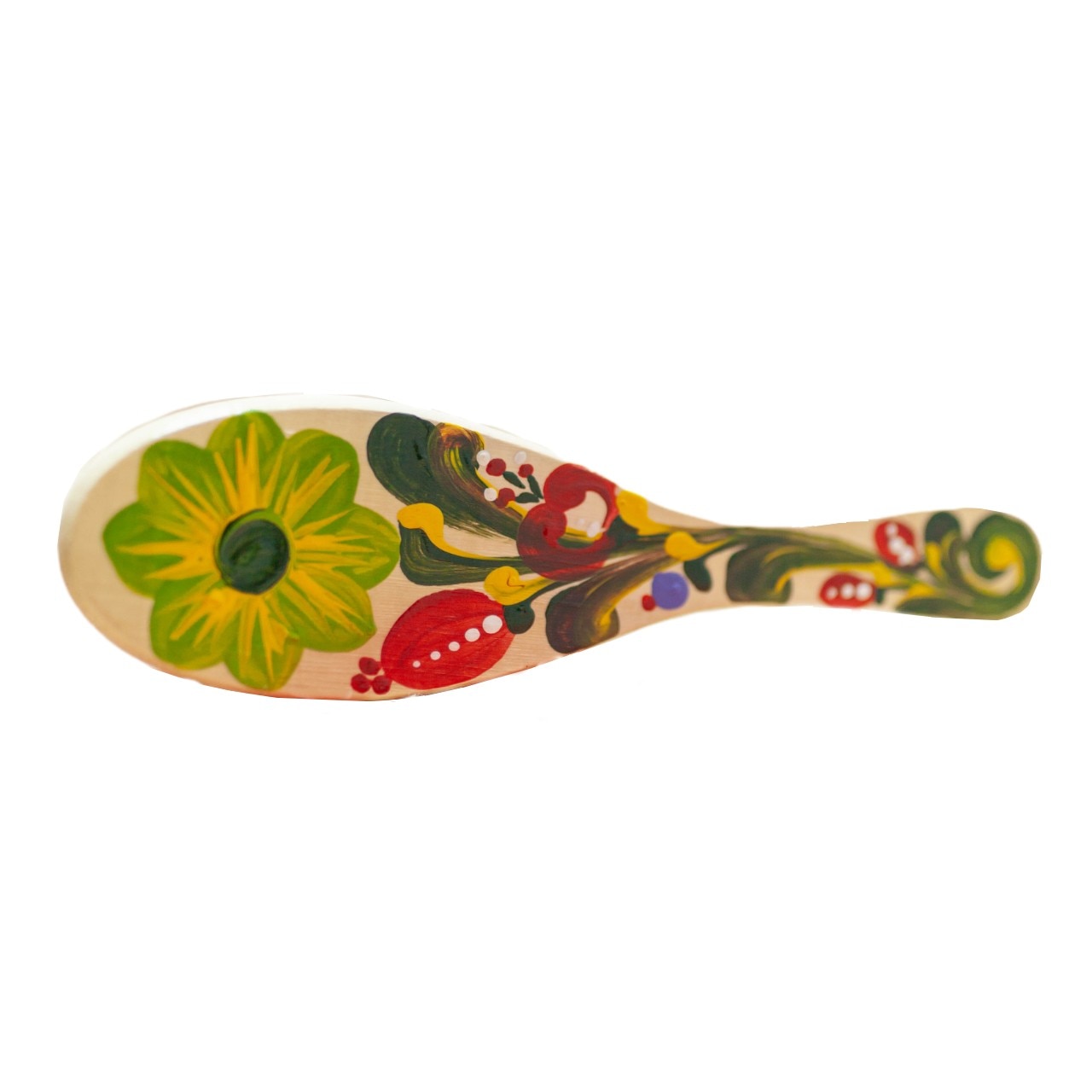 Perie de par, Gifty, MS-009, cu desen floral, Verde