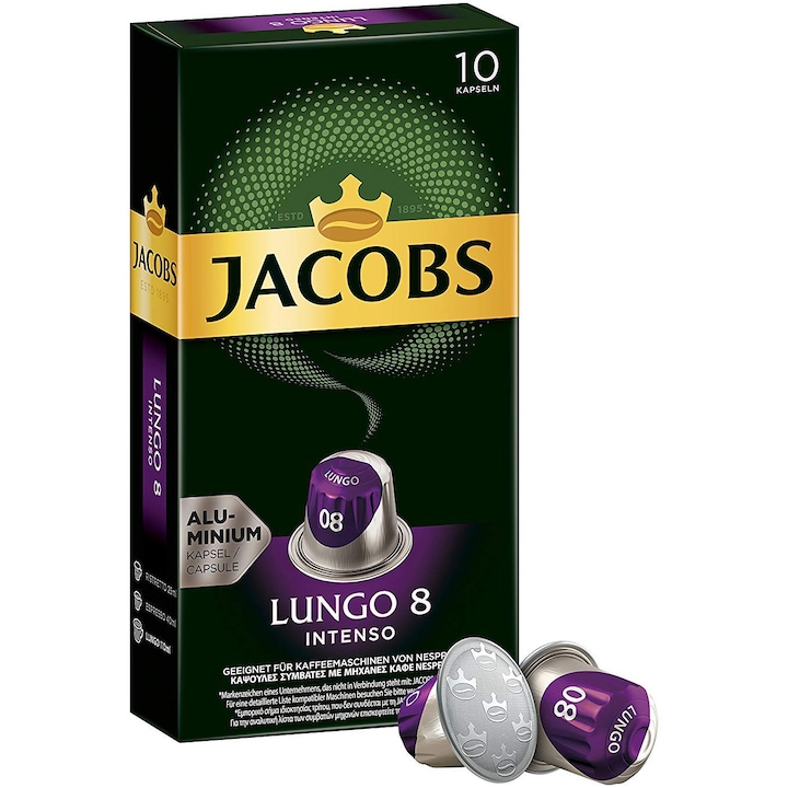 Jacobs Lungo Intenso (8) Nespresso kompatibilis kávékapszula, 10 db