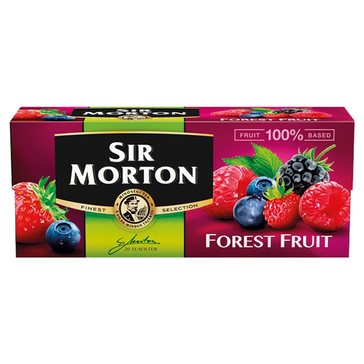 Sir Morton Erdei gyümölcs ízű fekete tea, 20 x 1.75 g