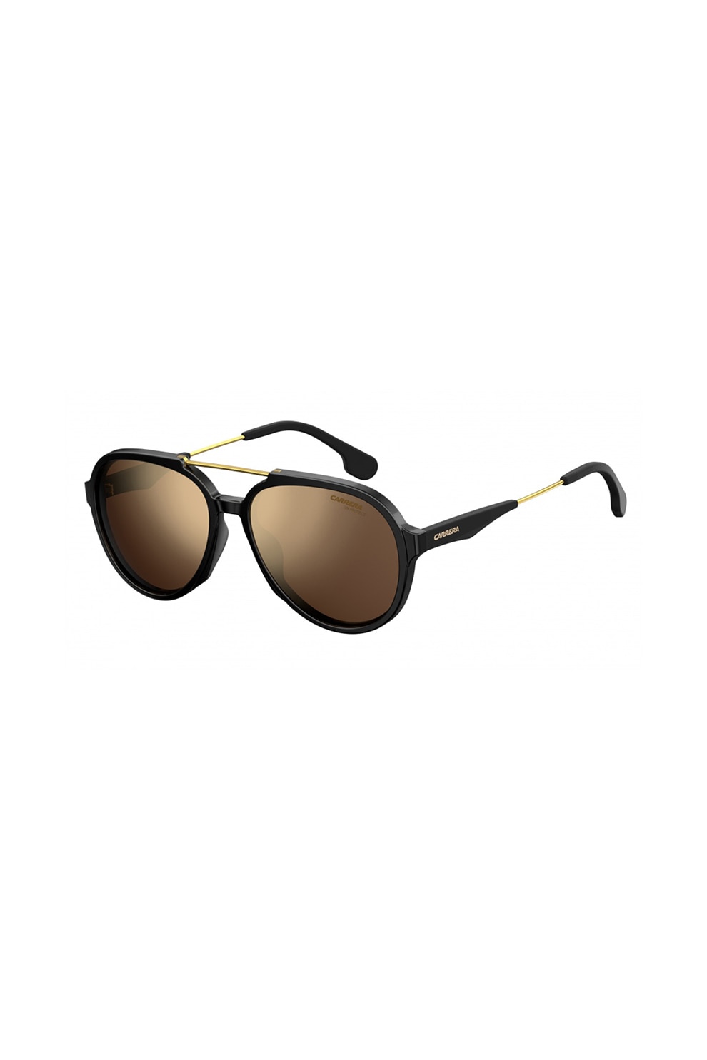 Carrera, Ochelari de soare aviator unisex, Negru/Auriu, 56-16-145 Standard