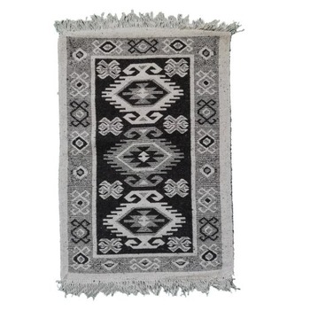 Covor tesut, Golden Daisy,dimensiune 140x215 cm,culoare alb/negru Covor tesut, Golden Daisy,dimensiune 140x215 cm,culoare alb/negru