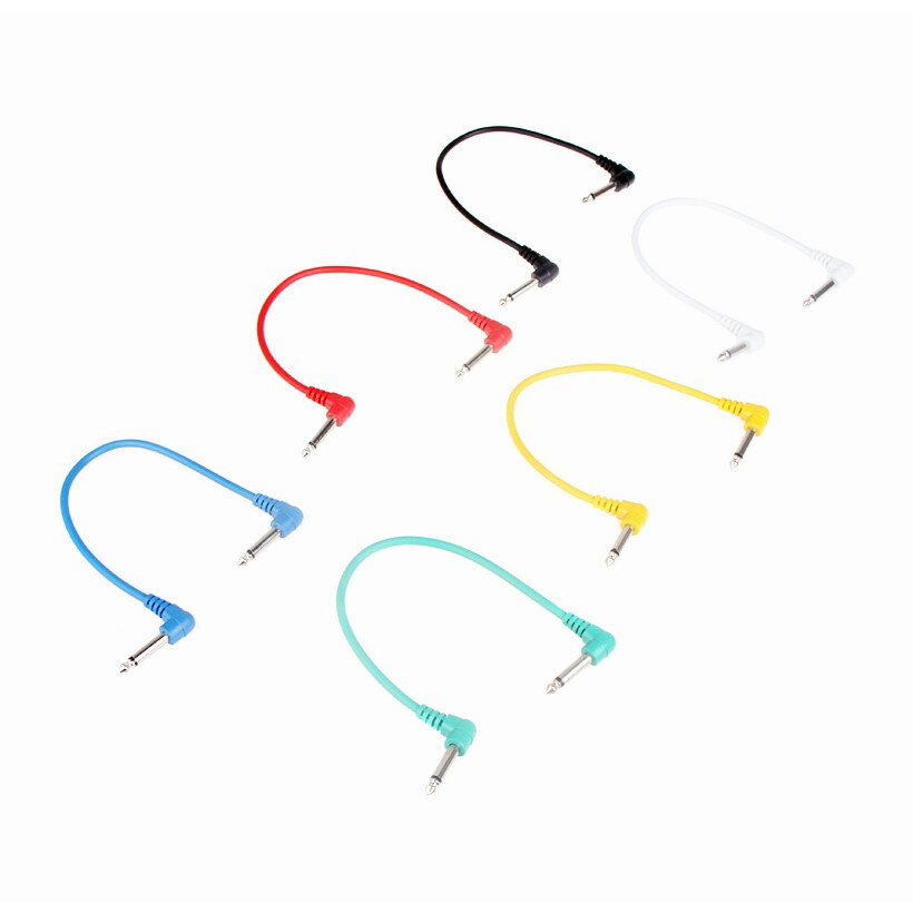 Set de cabluri chitara, 6 bucati, 30 cm, Multicolor