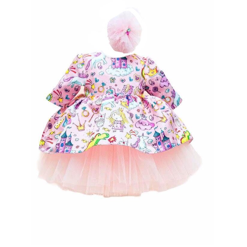 Rochita cu print unicorn, multicolor, Licurici, fetite, 2 ani