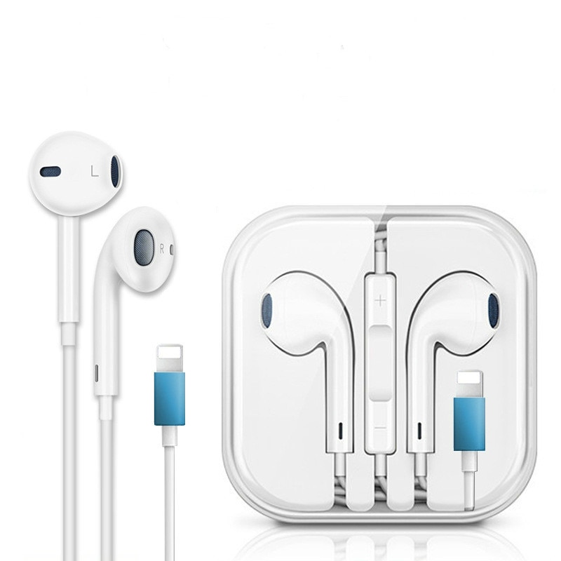 Casti POLVCDG, Earbuds, Microfon, Compatibile iPhone, Alb