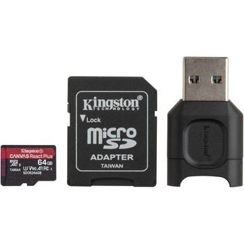 Card de memorie Kingston SDR2, 64GB, Class 10, UHS-II, U3, V90, A1 + Cititor de carduri Kingston SDXC Card de memorie Kingston SDR2, 64GB, Class 10, UHS-II, U3, V90, A1 + Cititor de carduri Kingston SDXC