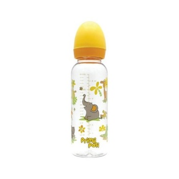 Biberon copii Primii Pasi Decorated Baby Bottle Yellow 250ml Biberon copii Primii Pasi Decorated Baby Bottle Yellow 250ml