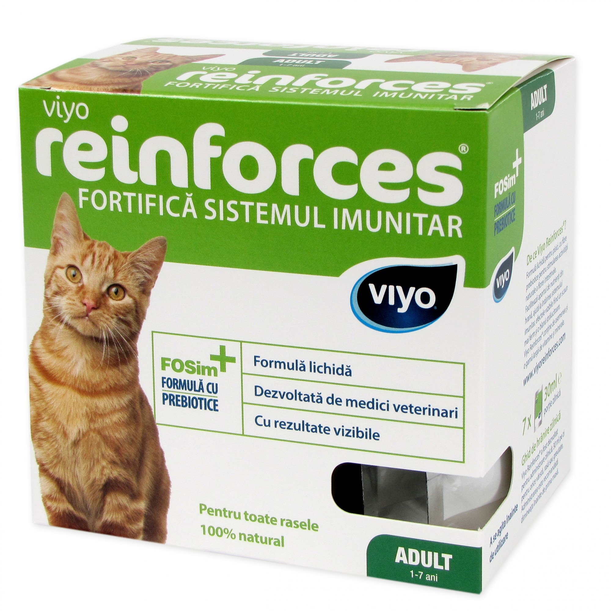 Supliment nutritiv pentru pisici, Viyo Reinforces, Adult, 7 x 30ml