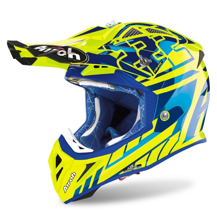 Casca protectie, Aviator 2.3 rep . cairoli blue yellow gloss, Multicolor, M