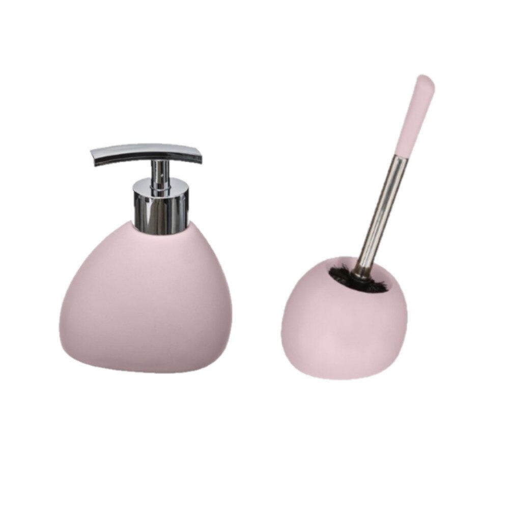 Set de baie Silk, Five, 2 piese, ceramica, roz