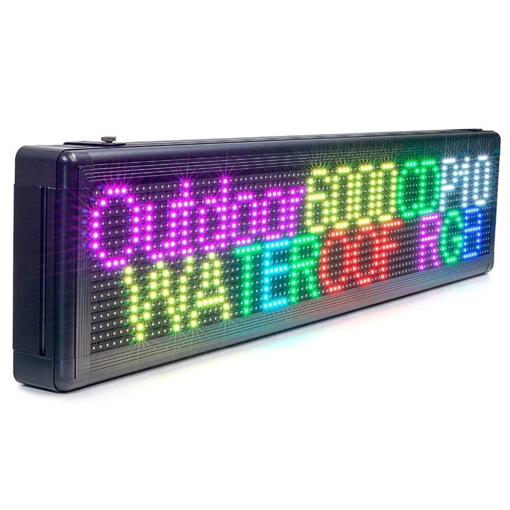 ProCart® RGB LED világító reklám, 100x40 cm, többszínű testreszabható üzenet, kültéri