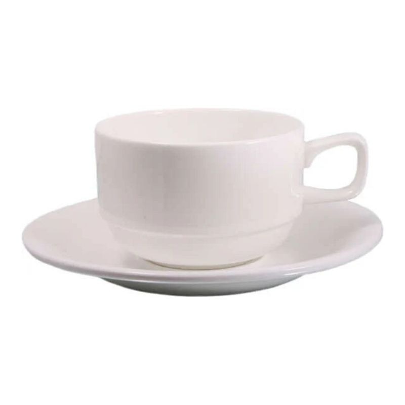 Set 6 cesti ceai cu farfurioara portelan Stella 220 ml