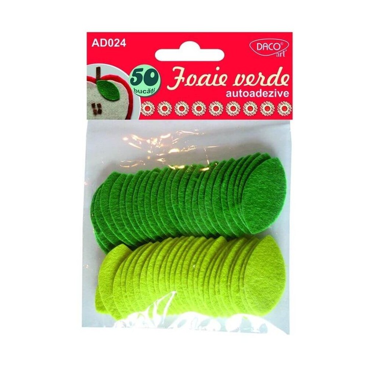 Foaie Verde Autoadeziva DACO, Dimensiuni 30 mm, 50 Buc/Set