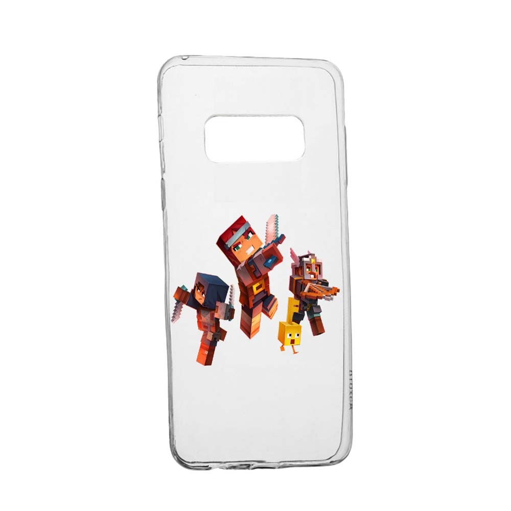 Husa Minecraft, pentru Samsung Galaxy S10 E, rezistenta la uzura, anti-alunecare, din silicon Premium, 724