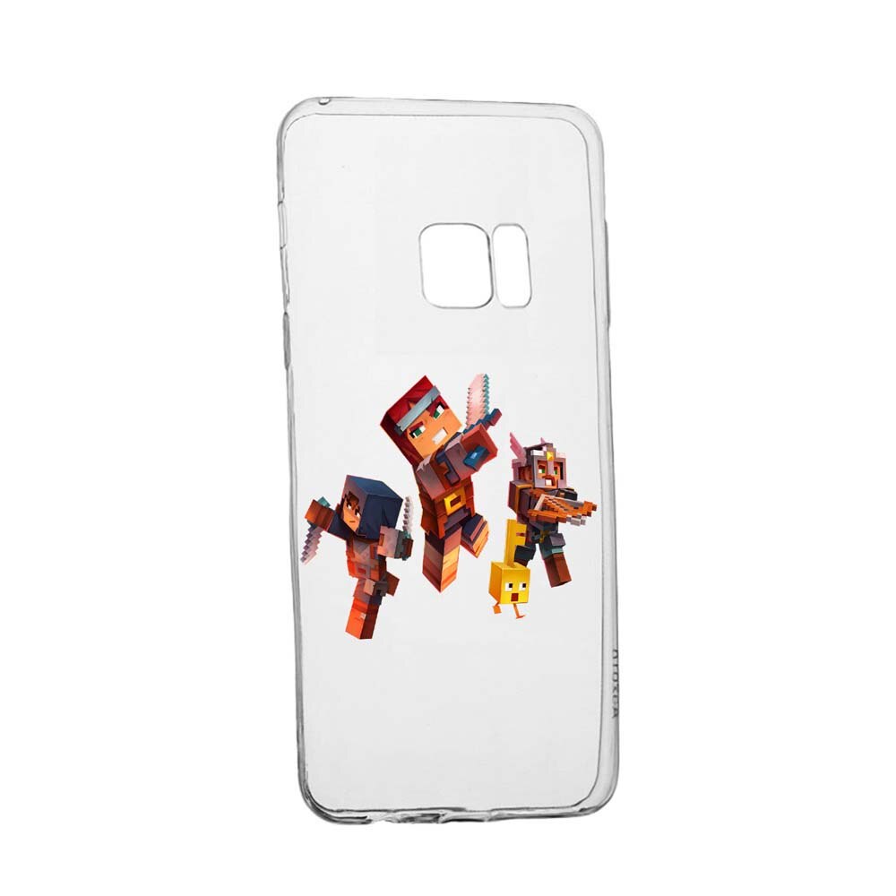 Husa Minecraft, pentru Samsung Galaxy S7, rezistenta la uzura, anti-alunecare, din silicon Premium, 724