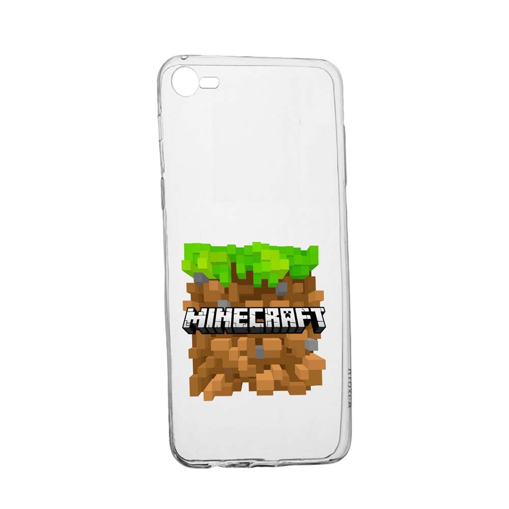 Husa Minecraft, pentru HTC Desire 12, rezistenta la uzura, anti-alunecare, din silicon Premium, 726