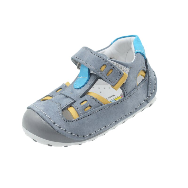 Sandale ortopedice din piele pentru baieti Small Foot SSMFF5, Gri, 19
