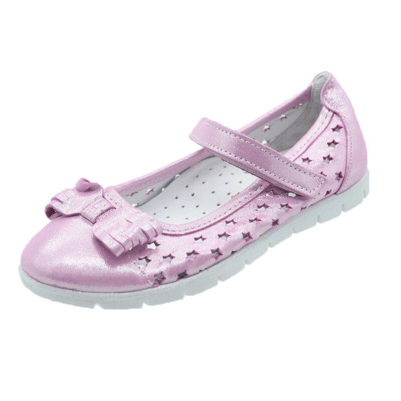 Pantofi casual pentru fete Small Foot, velcro, Roz