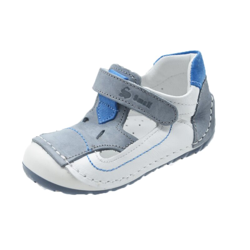Sandale ortopedice din piele pentru baieti Small Foot SSMFF10, Gri